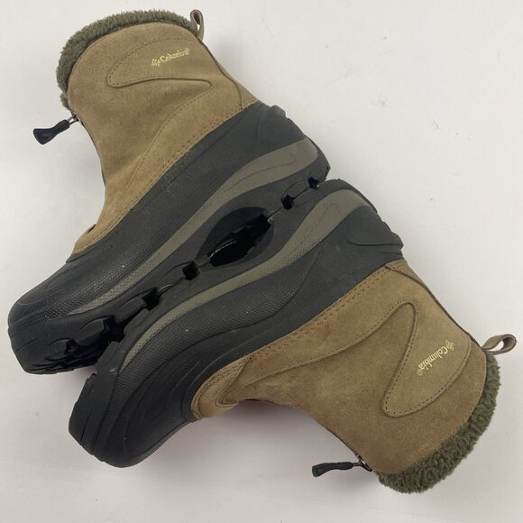 COLUMBIA Cascadian Snowchill Snow Boots Womens 7.5 Leather Thermolite Tan Zip Up - Picture 4 of 9